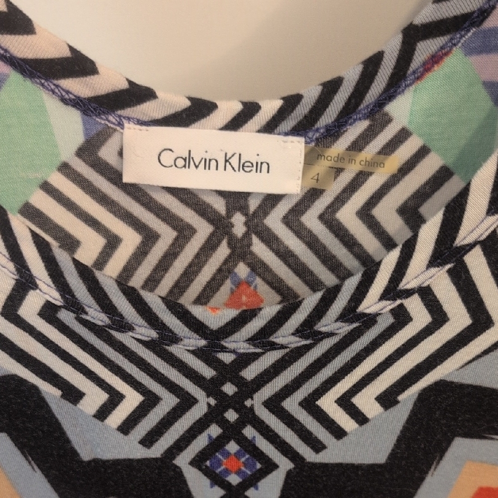 Calvin Klein Zigzag Patterned Mini Dress - Picture 2 of 6